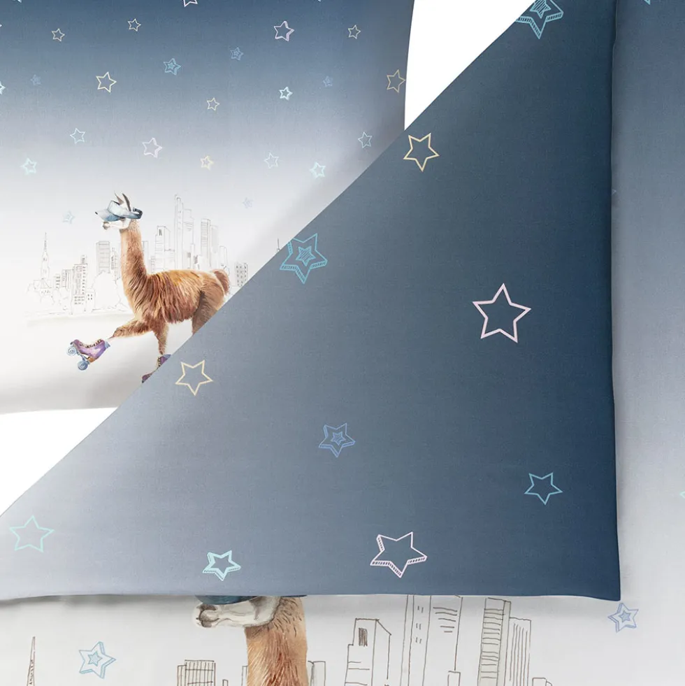 Bettwäsche City Lama | blau
