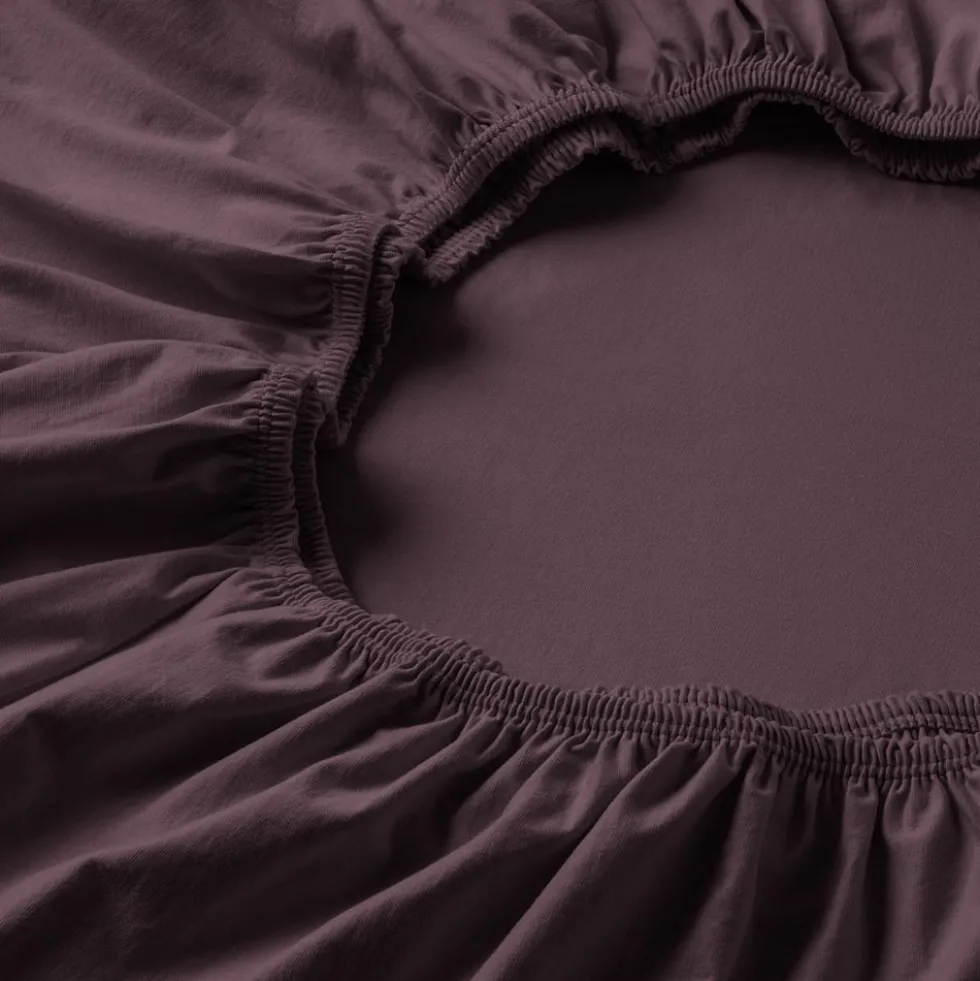 Spannbetttuch Jersey-Stretch | aubergine