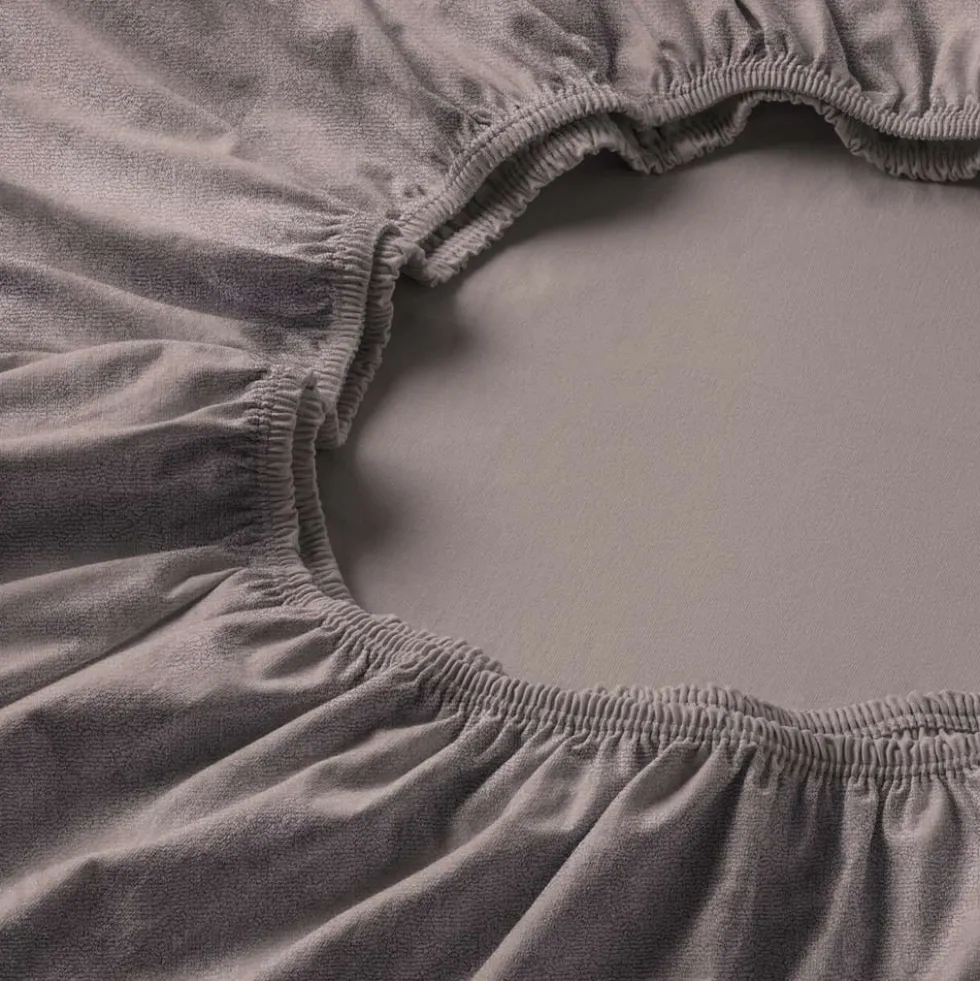 Spannbetttuch Samt-Velours | kiesel