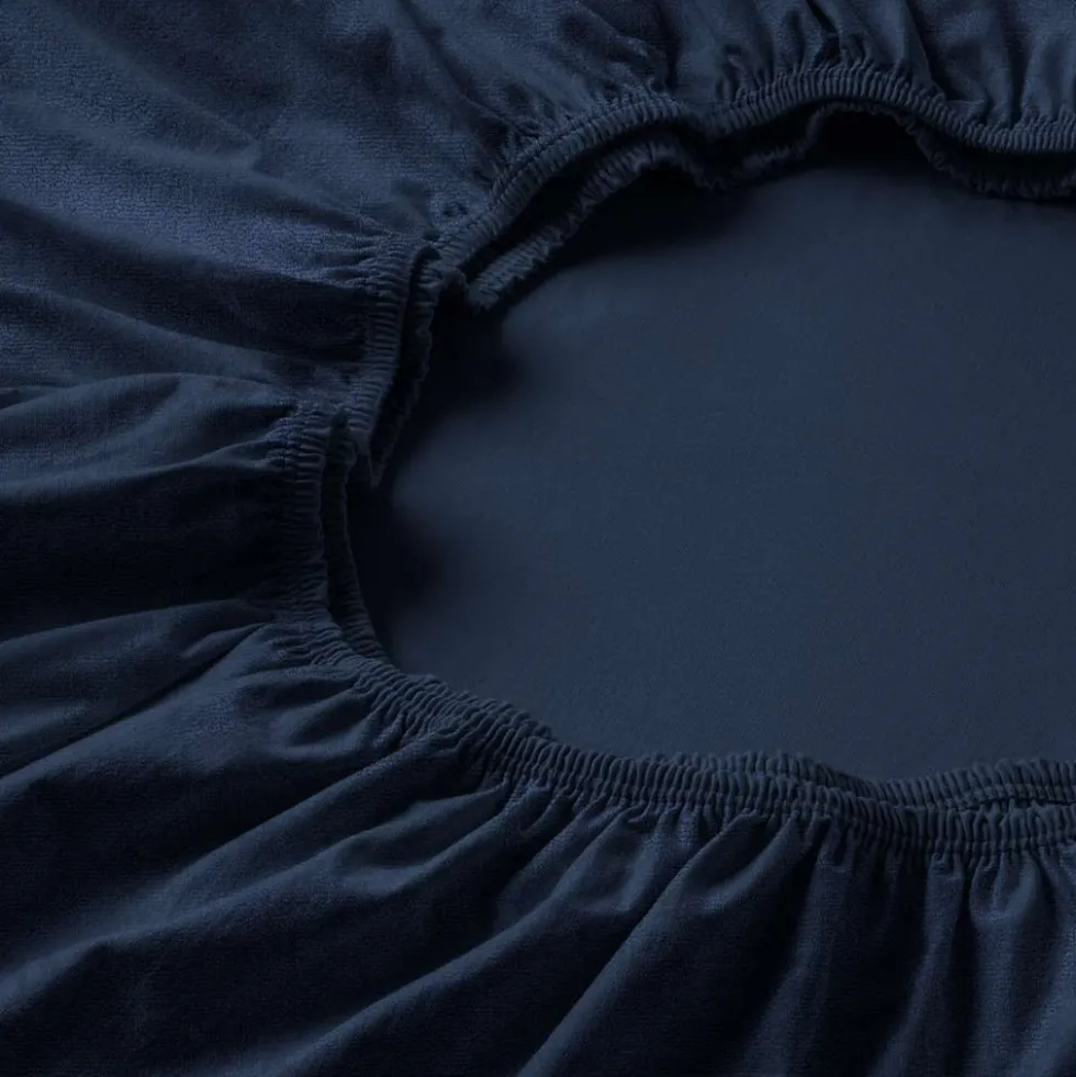 Spannbetttuch Samt-Velours | saphir
