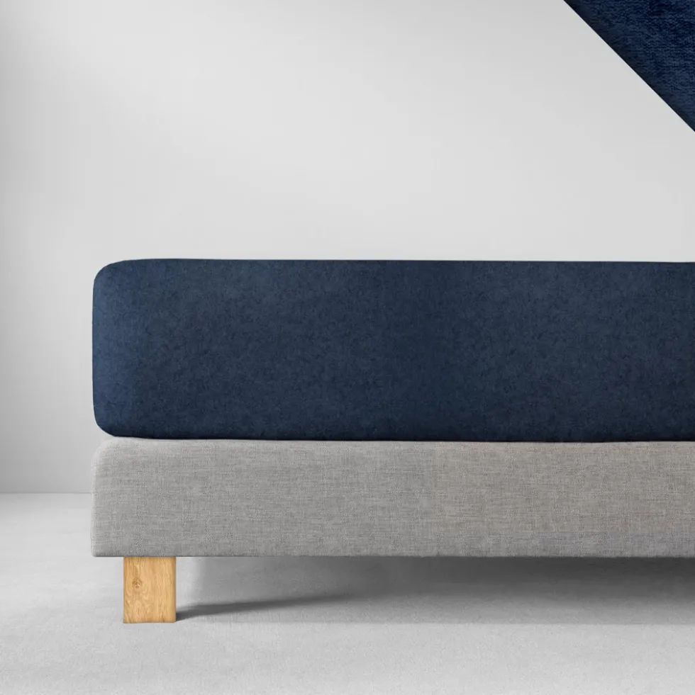 Spannbetttuch Samt-Velours | saphir