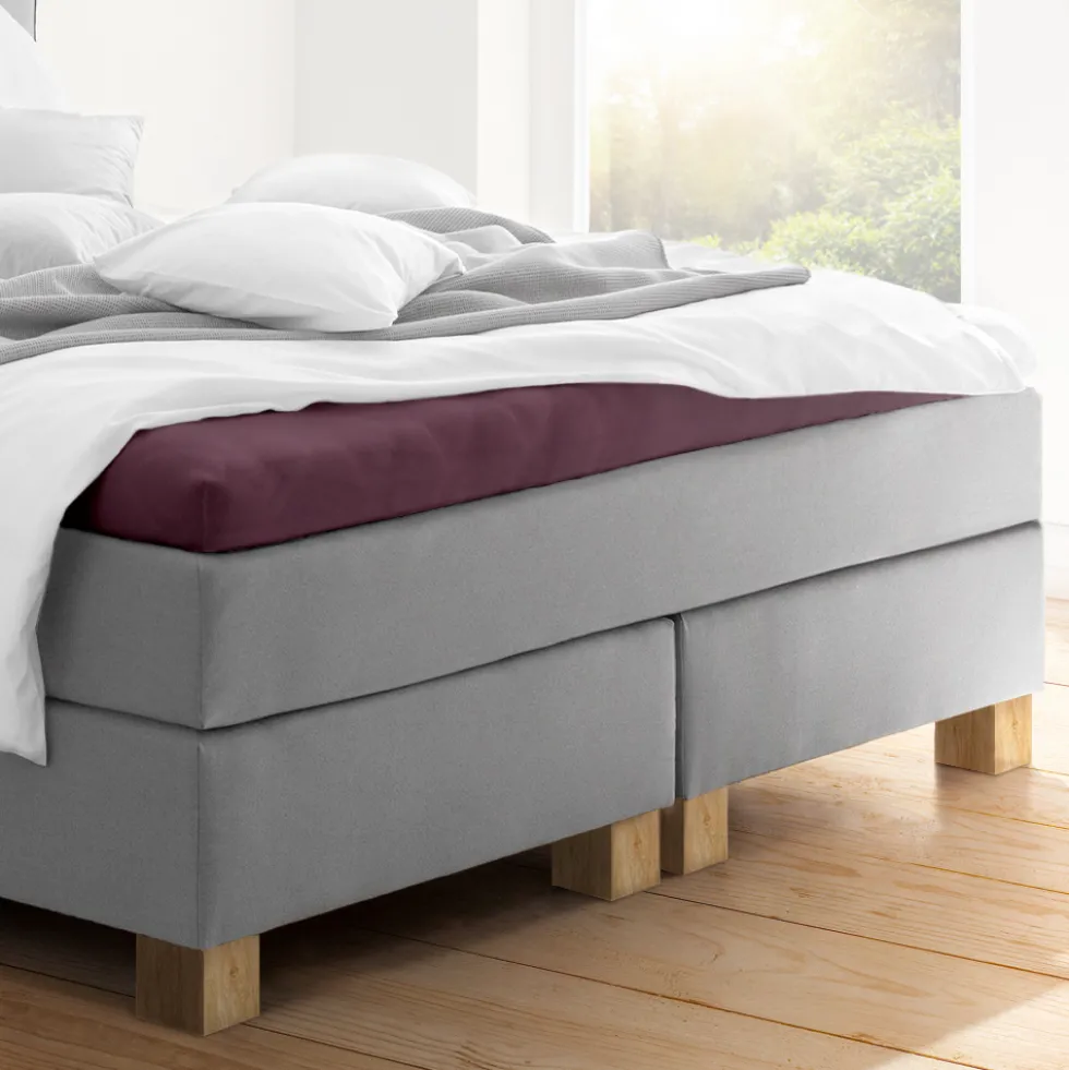 Topper-Spannbetttuch | aubergine